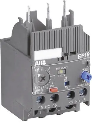 Produktfoto 1 von ABB EF19 Überlastrelais, / 0.3 to 1 A 54 W 1 Schließer/1 Öffner / 1 A 3P, 85 mm x 44.4 mm