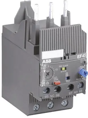 Produktfoto 1 von ABB E16 Elektronisches Überlastrelais, / 2 to 6.3 A 1 Schließer/1 Öffner, 600V ac/dc / 3 A 3P, 44.4 mm x 74.6 mm