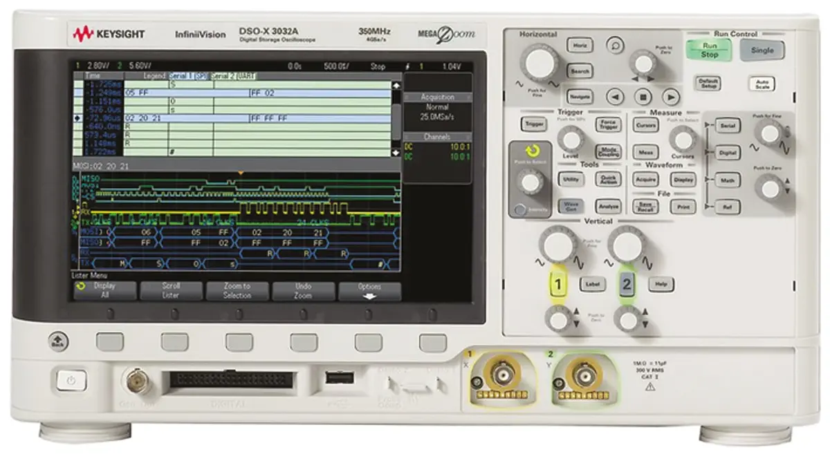 Produktfoto 1 von Keysight InfiniiVision 3000A X DSOX3032A Speicher Tisch Oszilloskop 2-Kanal Analog 350MHz USB