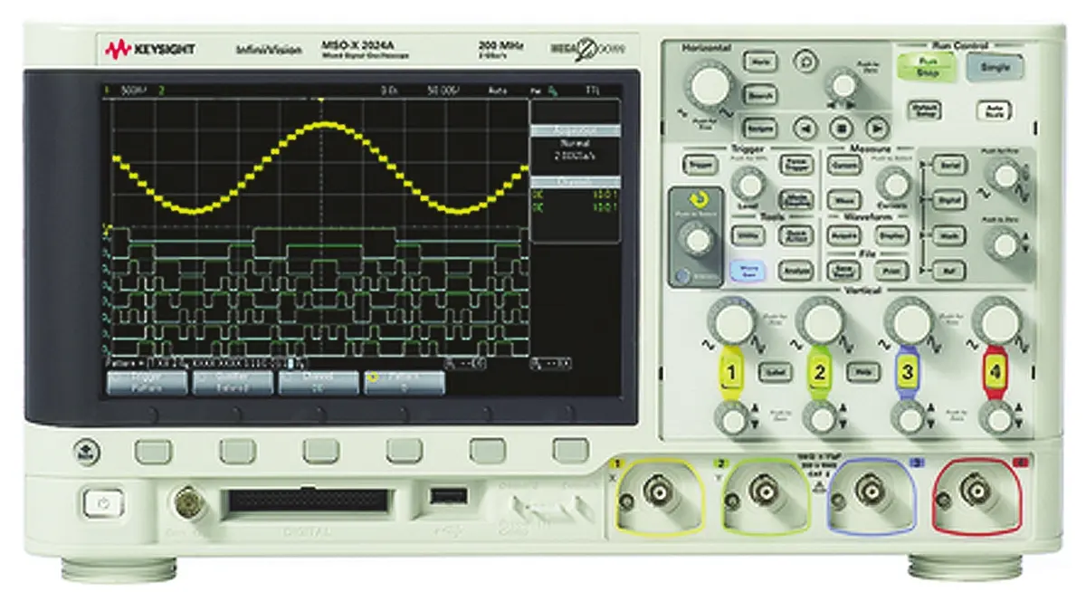 Produktfoto 1 von Keysight InfiniiVision 2000 X MSOX2024A Mixed-Signal Tisch Oszilloskop 4-Kanal Analog / 8 Digital 200MHz USB