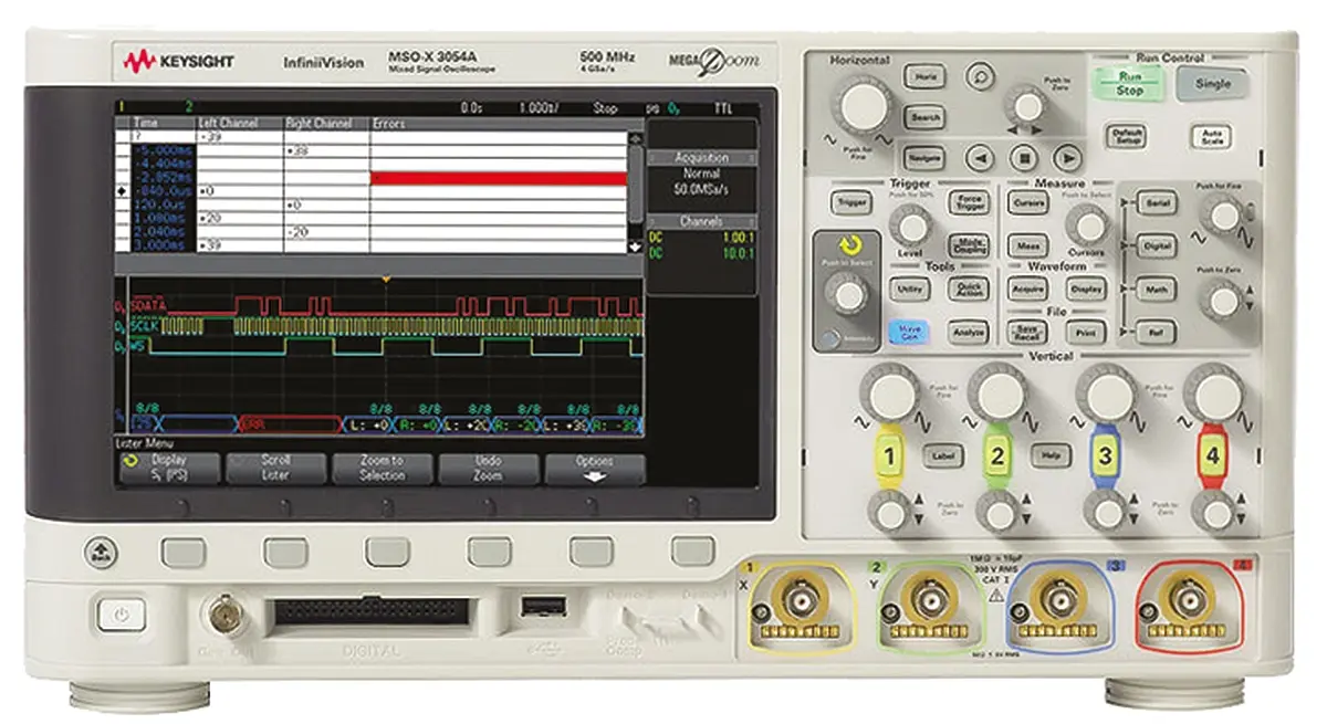 Produktfoto 1 von Keysight InfiniiVision 3000A X MSOX3054A Mixed-Signal Tisch Oszilloskop 4-Kanal Analog / 16 Digital 500MHz USB