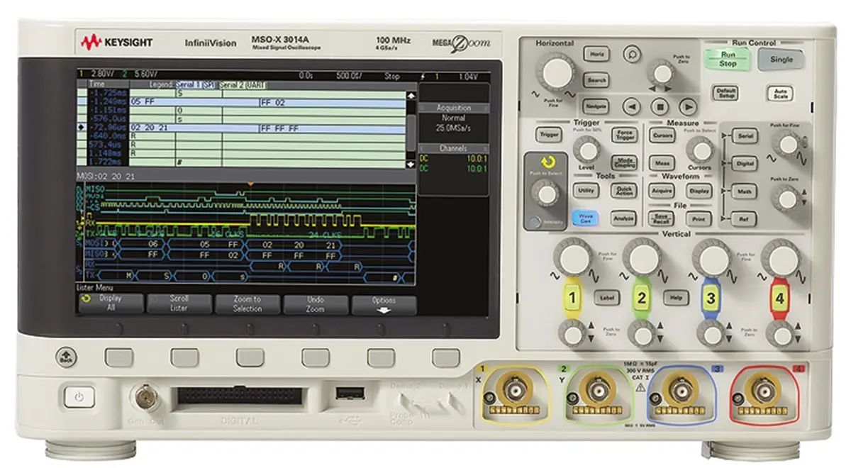 Produktfoto 1 von Keysight InfiniiVision 3000A X MSOX3014A Mixed-Signal Tisch Oszilloskop 4-Kanal Analog / 16 Digital 100MHz USB