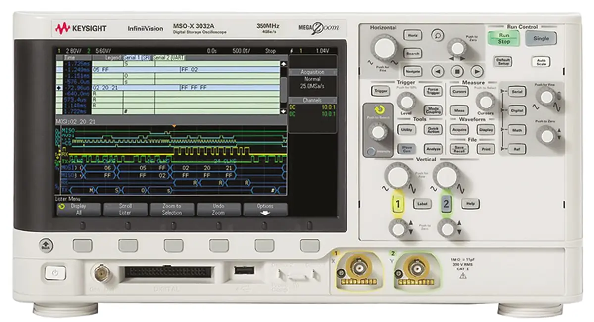 Produktfoto 1 von Keysight InfiniiVision 3000A X MSOX3032A Mixed-Signal Tisch Oszilloskop 2-Kanal Analog / 16 Digital 350MHz USB