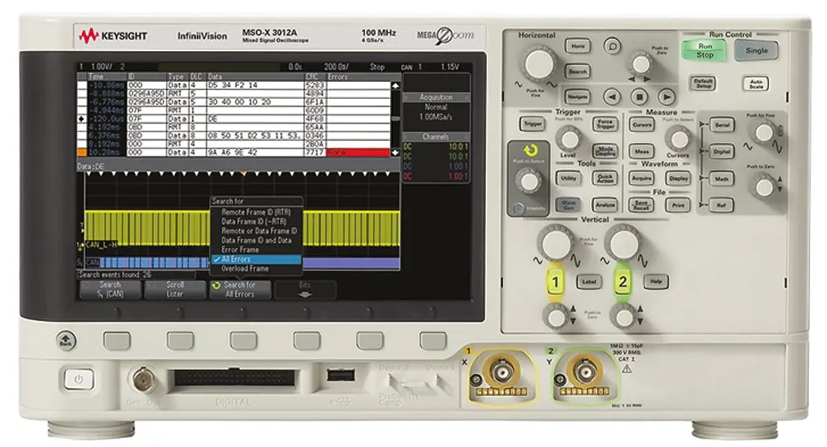 Produktfoto 1 von Keysight MSOX3012A Mixed-Signal Oszilloskop, 2-Kanal Analog / 16-Kanal Digital, 100MHz