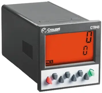 Produktfoto 1 von Crouzet CTR48 LCD Zählrichtung, Phase, Aufwärts Zähler Manuell, Signal 6-stellig Stunden max. 40kHz 260 Vac -999999