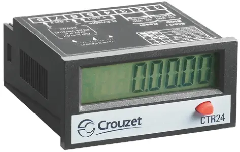 Produktfoto 1 von Crouzet CTR24 Zähler Zähler LCD Manuell 8-stellig 30V dc, Stunden