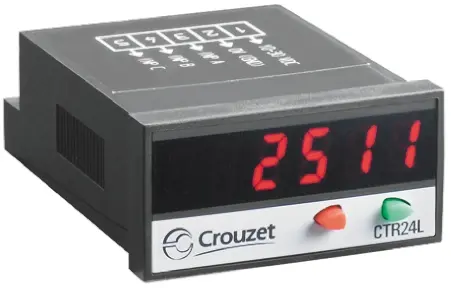 Produktfoto 1 von Crouzet CTR24L Zähler Zähler LED-Display Manuell 6-stellig 30V, Stunden