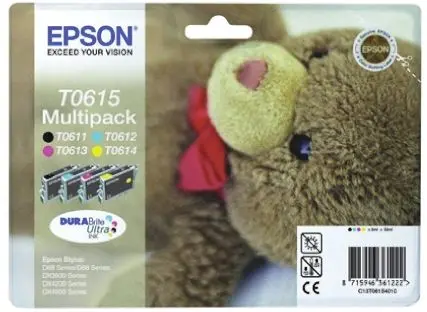 Produktfoto 1 von Epson T0615 Tintenpatrone für D68, D88+, DX4250, DX3850, DX4850, DX4200, D88, DX3800, DX4800 Magenta, Gelb, Zyan,