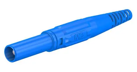 Produktfoto 1 von Staubli 4 mm Stecker Blau Bananenstecker, Kontakt Nickel, 1000V 32A, Schraubanschluss