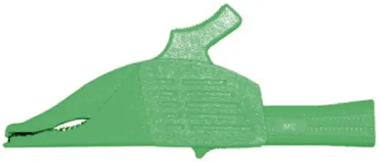 Produktfoto 1 von Staubli Messing 39.5 mm Krokodilklemme, Grün Thermoplastisches Elastomer Isoliert