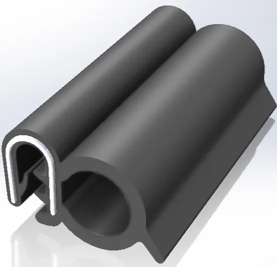 Produktfoto 1 von RS PRO Türdichtung, Kantenschutz, Ethylen-Propylen-Dien-Monomer, Schwarz, B. 22 mm, H. 16 mm, L. 20 m