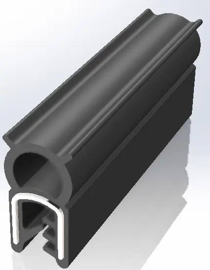 Produktfoto 1 von RS PRO Türdichtung, Kantenschutz, Ethylen-Propylen-Dien-Monomer, Schwarz, B. 9.8 mm, H. 20.4 mm, L. 20 m