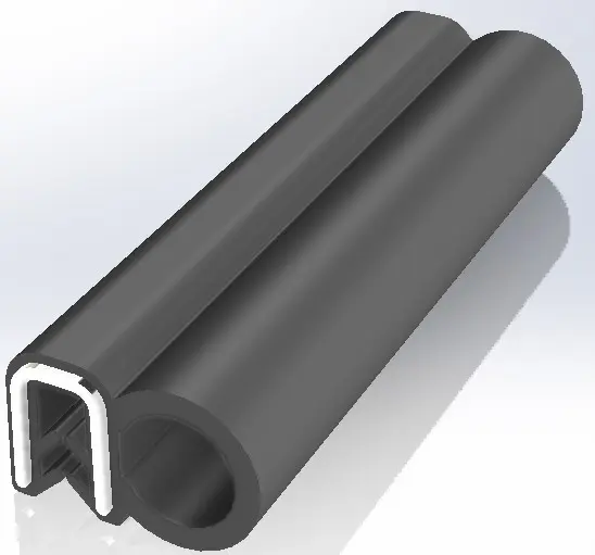 Produktfoto 1 von RS PRO Türdichtung, Kantenschutz, Ethylen-Propylen-Dien-Monomer, Schwarz, B. 7 mm, H. 10 mm, L. 20 m