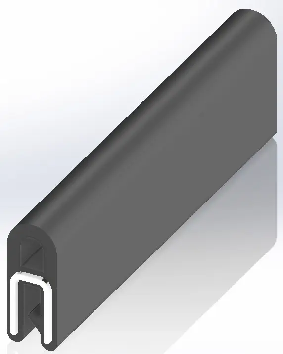 Produktfoto 1 von RS PRO Türdichtung, Kantenschutz, Ethylen-Propylen-Dien-Monomer, Schwarz, B. 6 mm, H. 15 mm, L. 20 m