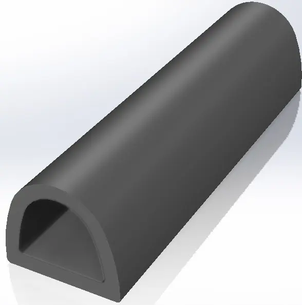 Produktfoto 1 von RS PRO Türdichtung, Kantenschutz, Ethylen-Propylen-Dien-Monomer, Schwarz, B. 14 mm, H. 12 mm, L. 20 m