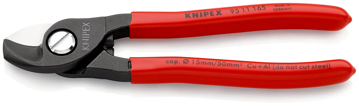 Produktfoto 1 von Knipex Knipex Glatt Kabelschneider Schließer (NO) 165 mm, Schneidleistung 15 mm