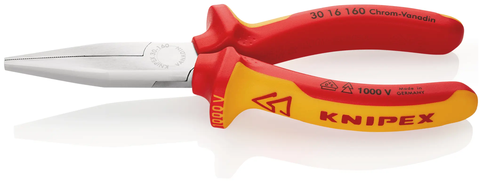 Produktfoto 1 von Knipex Flachzange / Backen 47mm 160 mm VDE 1000V zugelassen