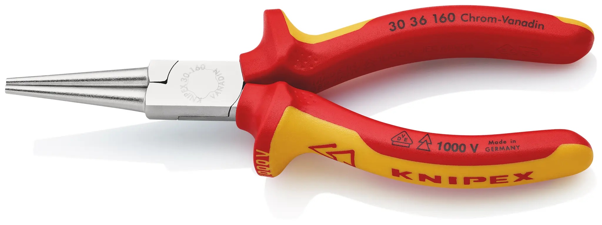 Produktfoto 1 von Knipex Rundzange / Backen 41mm Rund 160 mm VDE 1000V zugelassen Schließer (NO)