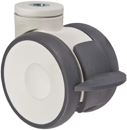 Produktfoto 1 von Tente Drehlager Lenkrolle, Rad ø 100mm, 100kg, Ges H. 119mm, Rad B. 20mm, Einfachbolzen, Polyurethan-Material inkl