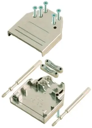Produktfoto 1 von MH Connectors MHDTZI D-Sub-Gehäuse Gerade, 15-polig, D: D-Sub-Gehäuse Zugentlastung, Silber, Größe A, aus Zink