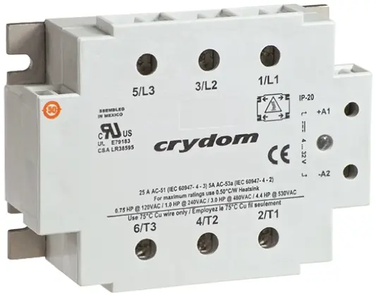 Produktfoto 1 von Sensata / Crydom 53TP Panel Halbleiterausgang, 3-poliger Schließer 530 V ac 32V dc / 25 A