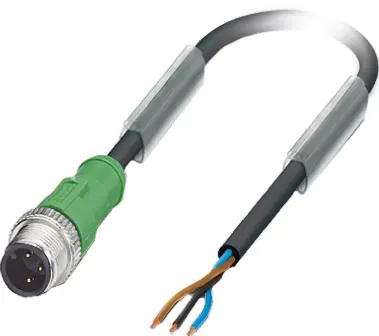 Produktfoto 1 von Phoenix Contact, 3-polig Sensor-Betätigungselementkabel, M12 Stecker 3 / Freies Kabelende, Länge 10 m