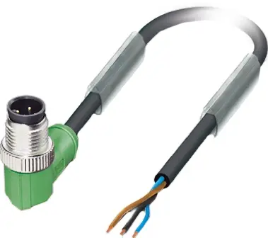 Produktfoto 1 von Phoenix Contact, 3-polig Sensor-Betätigungselementkabel, Rechtwinklig Stecker 3 / Nicht abgeschlossen, Länge 5 m