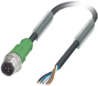 Phoenix Contact SAC-5P-M12MS/10.0-PUR, 5-polig Sensor-Betätigungselementkabel, Gerade Stecker 5 / Nicht abgeschlossen,