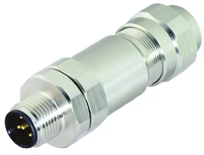 Produktfoto 1 von binder 713 20 M12 Rundsteckverbinder Buchse 4-polig Stecker 4A Kabel IP69K