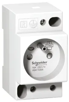 Produktfoto 1 von Schneider Electric Netzstecker und -steckdose Feststehend 16A, 2+E, 250 V Weiß Tunnel