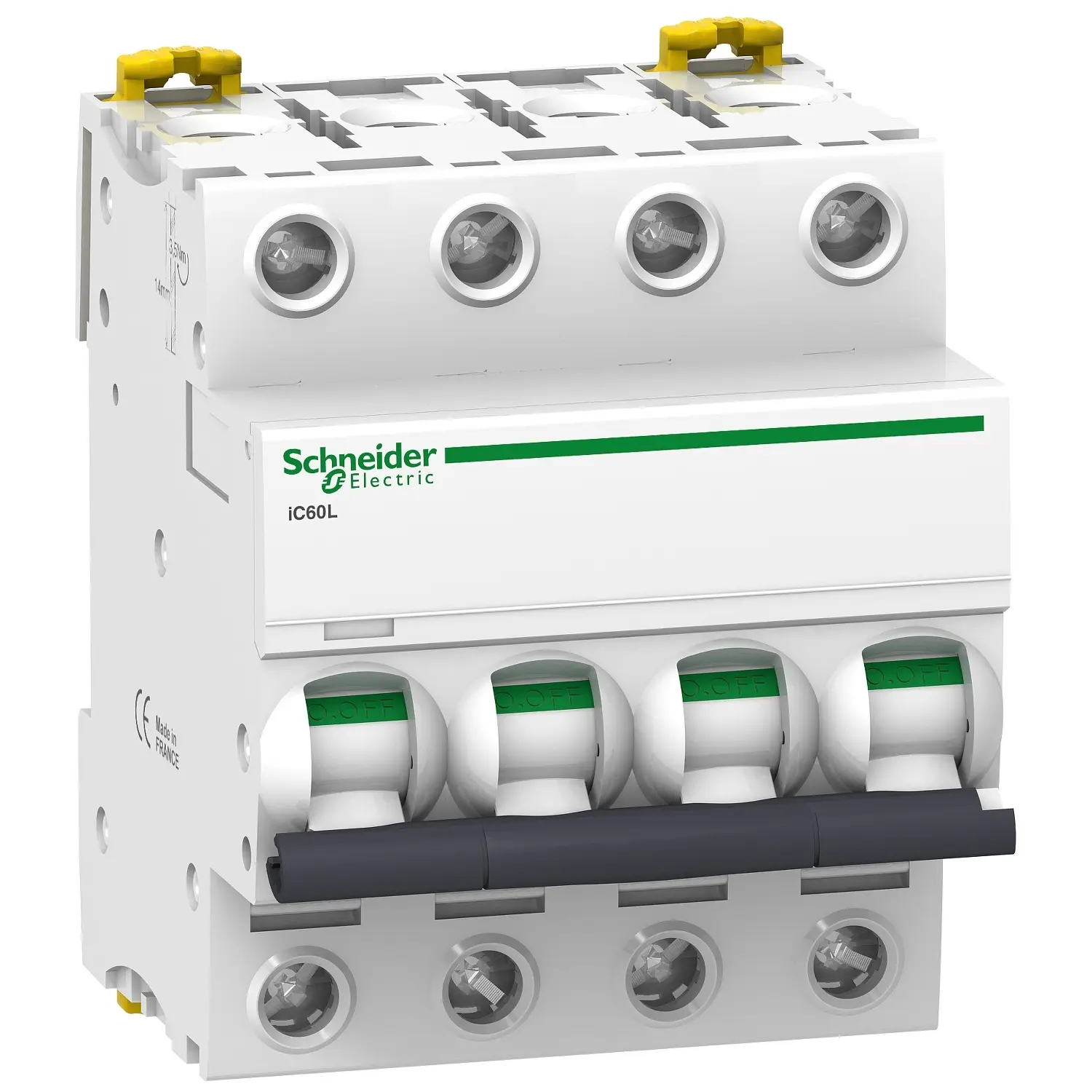 Produktfoto 1 von Schneider Electric iC60L MCB Leitungsschutzschalter Typ C, Pol 4 16A 400V, Abschaltvermögen 10 kA Acti 9
