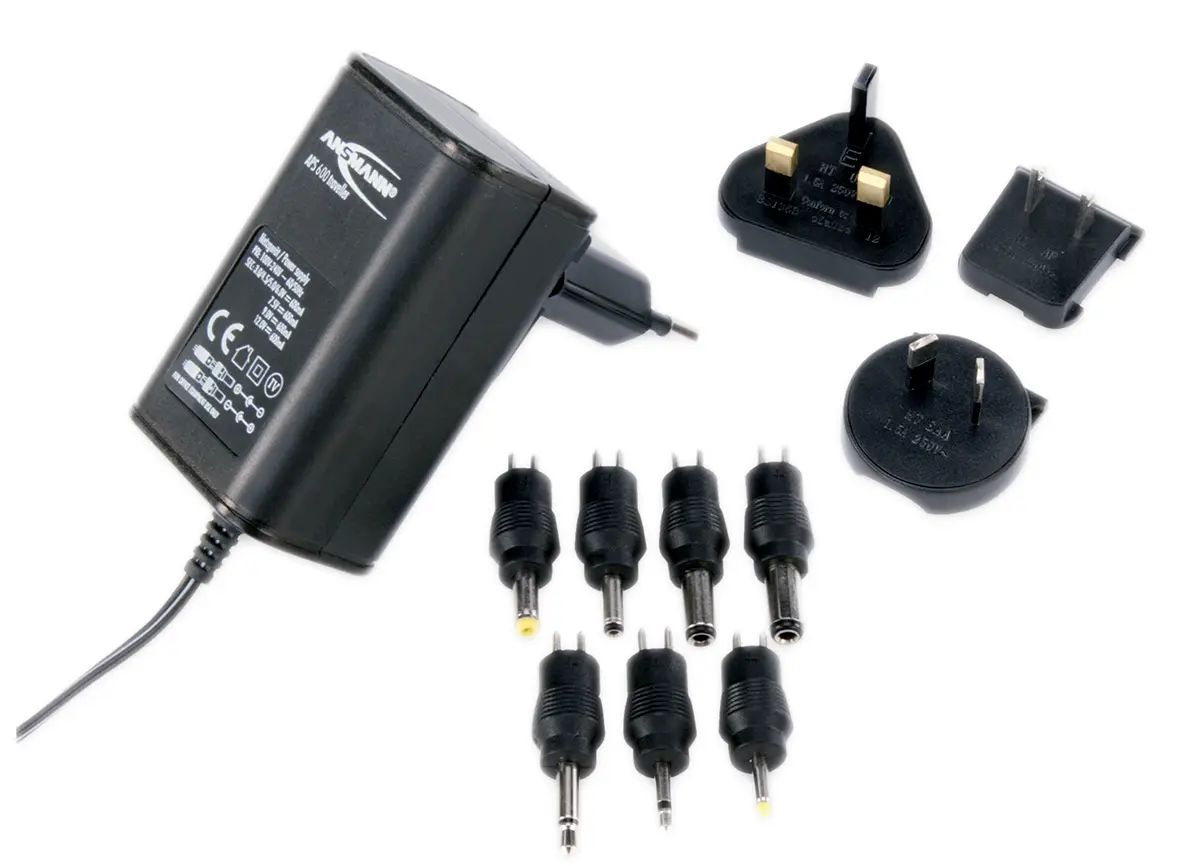 Produktfoto 1 von Ansmann Steckernetzteil AC/DC-Adapter 7.2W, 100V ac, 3 V dc, 4.5 V dc, 5 V dc, 6 V dc, 7.5 V dc, 9 V dc, 12V dc /