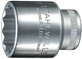 Produktfoto 1 von STAHLWILLE 1/2 in 12-Kant Buchse SW 18 mm Vierkant x 38 mm