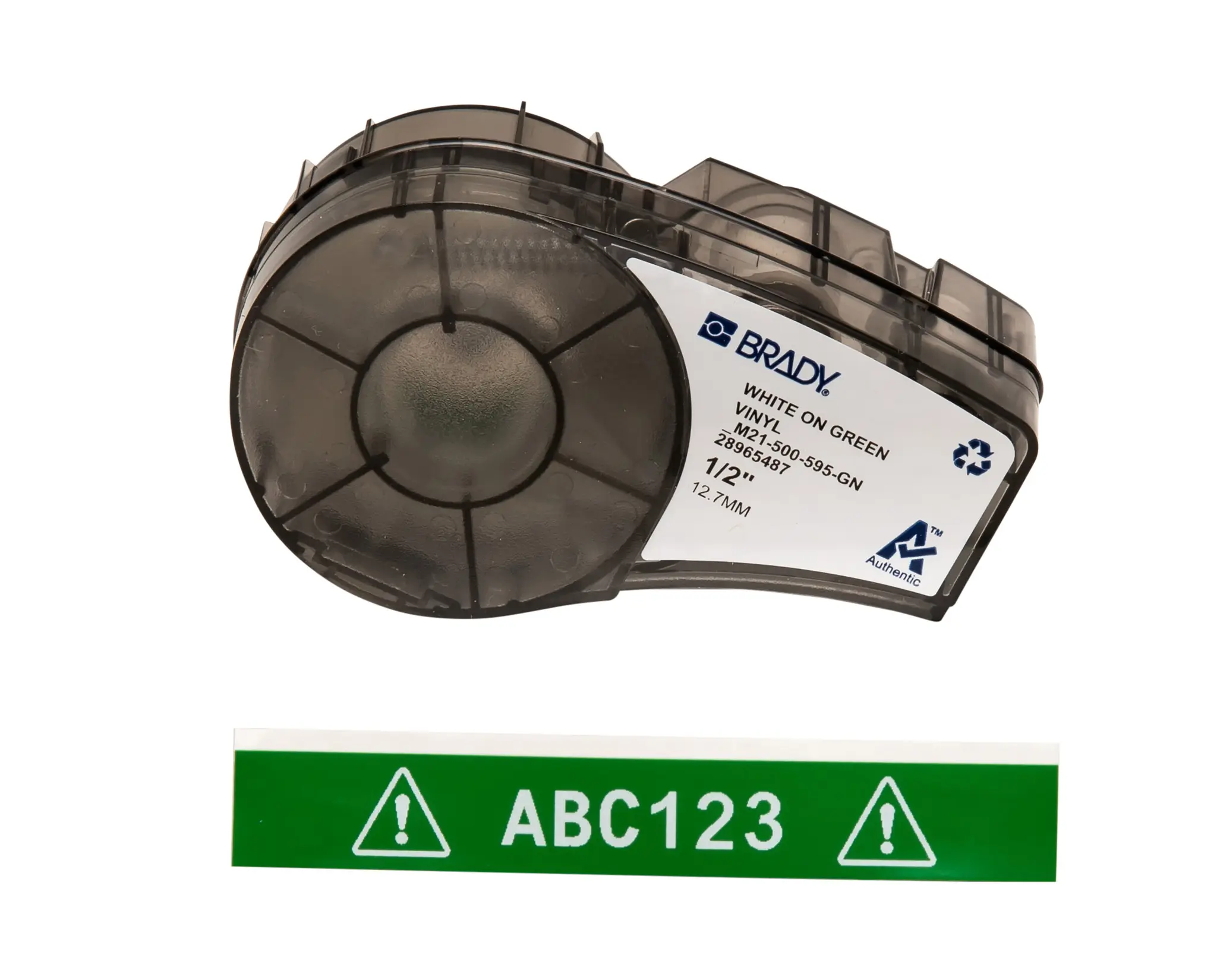 Produktfoto 1 von Brady Beschriftungsband Weiß für BMP21 LAB auf Weiß, Grün 6.4 m 12.7 mm 12.7 mm 12.7 mm