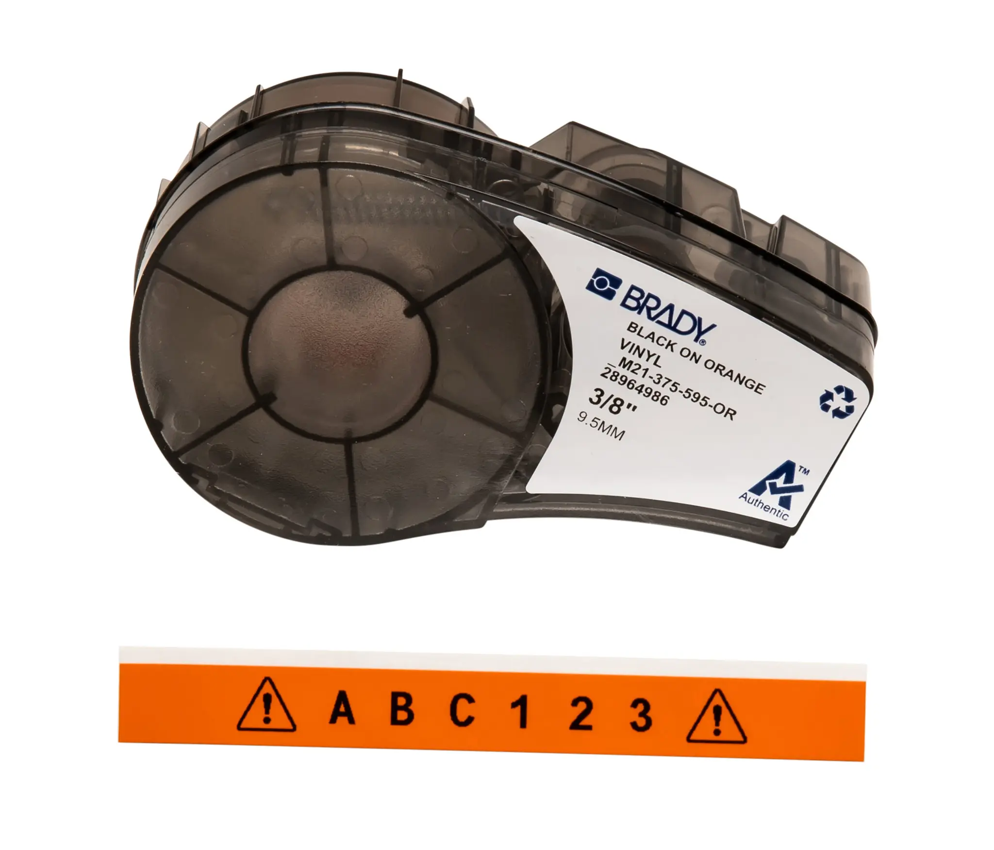 Produktfoto 1 von Brady B-595 Beschriftungsband Schwarz für M210, M210-LAB, M211, BMP21-PLUS, BMP21-LAB, IDPAL, LABPAL auf Schwarz auf