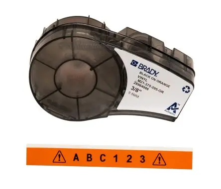 Produktfoto 1 von Brady Beschriftungsband Schwarz für BMP21 LAB auf Orange, Schwarz 6.4 m 9.53 mm 9.53 mm 9.53 mm