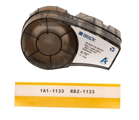 Produktfoto 1 von Brady Beschriftungsband Schwarz für BMP21 LAB auf Weiß, Klar 4.26 m 19.05 mm 19.05 mm 19.05 mm
