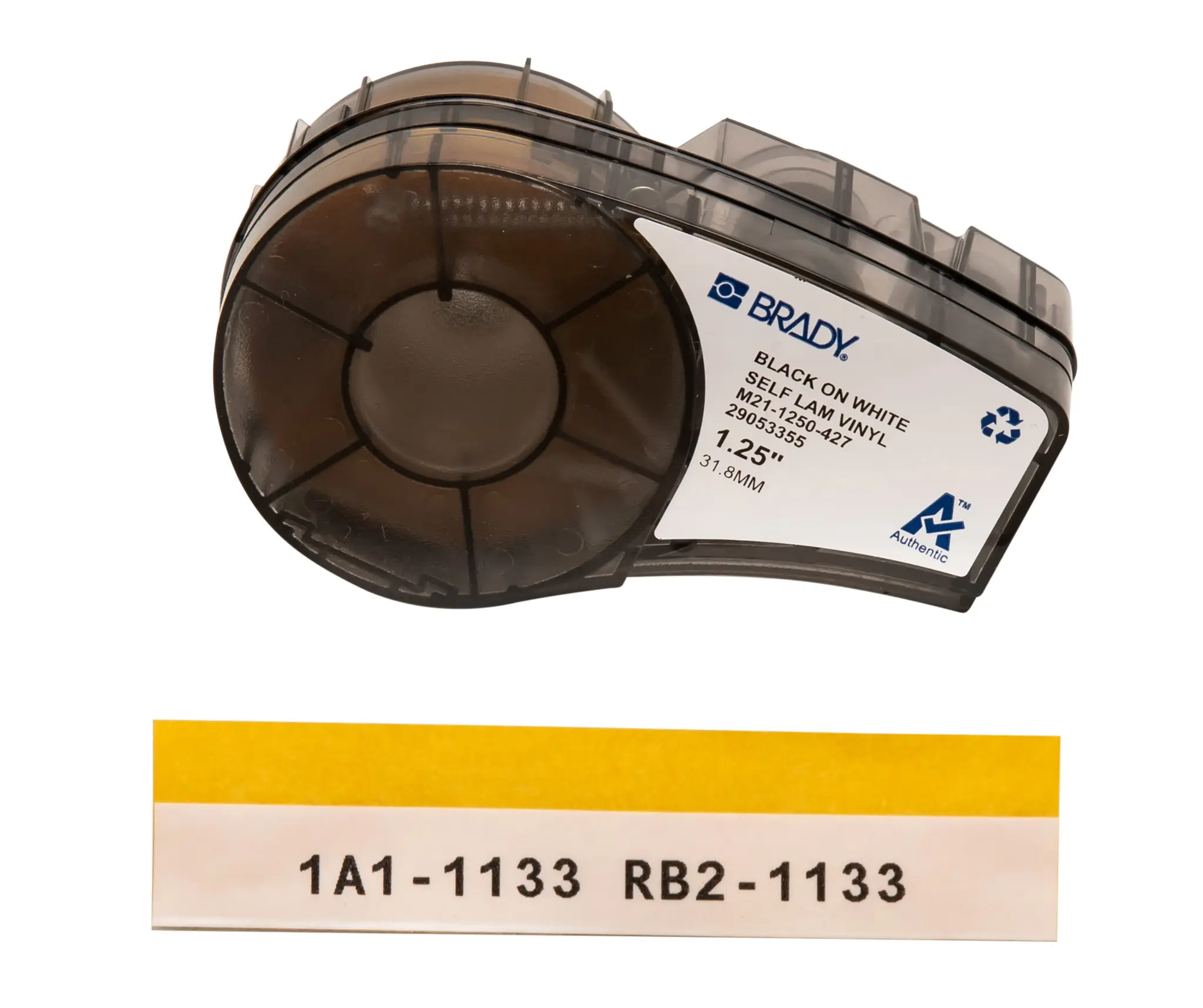 Produktfoto 1 von Brady B-427 Beschriftungsband Schwarz für M210, M210-LAB, M211, BMP21-PLUS, BMP21-LAB, IDPAL, LABPAL auf Weiß,