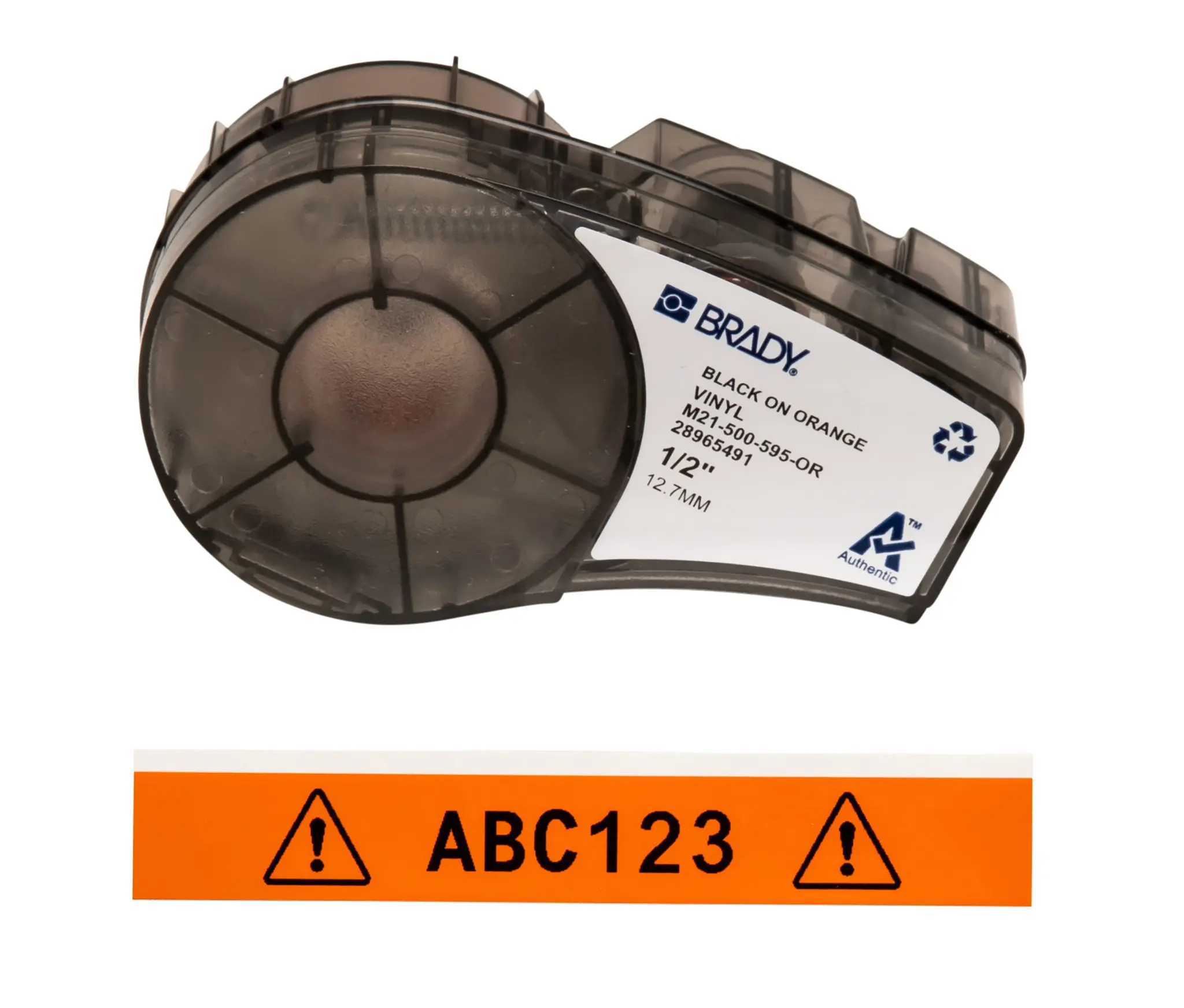 Produktfoto 1 von Brady B-595 Beschriftungsband Schwarz für M210, M210-LAB, M211, BMP21-LAB, BMP21, BMP21-PLUS, IDPAL, LABPAL auf Schwarz