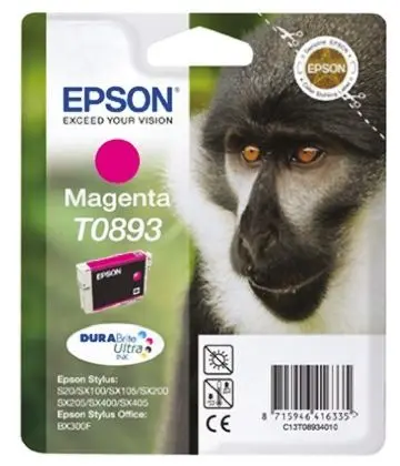 Produktfoto 1 von Epson T0893 Tintenpatrone für SX215, S21, SX400, SX105, SX115, SX218, SX205, SX415, BX300F, S20, SX100 Magenta