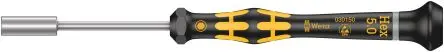 Produktfoto 1 von Wera ESD-Sicherheit 5 mm Sechskant Steckschlüssel-Handgriff Schließer (NO), Länge 157mm / Klinge 60 mm