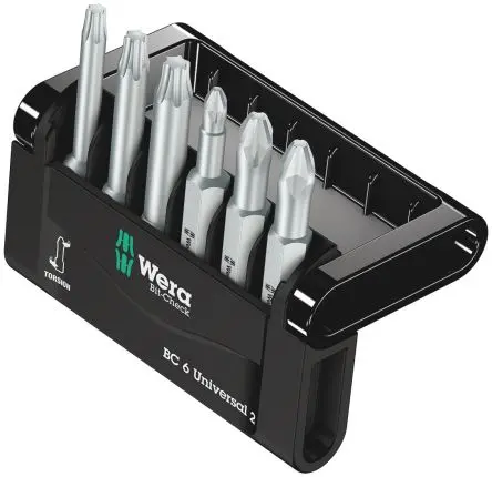 Produktfoto 1 von Wera Phillips, Pozidriv, Innensechsrund Sechskant, Diamant-Spitze 1/4 in PH2, PZ1, PZ2, T15, T20, T25, 6-teilig