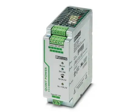 Produktfoto 1 von Phoenix Contact QUINT-PS/24DC/24DC/10 DC/DC Konverter, 24V dc OUT 10 A DIN-Hutschiene 32V dc 1.5 kV dc 240 W 70 °C 70 °C