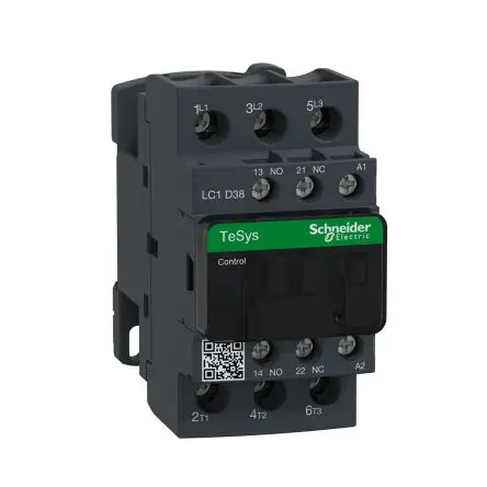 Produktfoto 1 von Schneider Electric LC1D Schütz 400V ac-Spule, 3-polig, 690V ac/dc / 38 A 415V 18.5 kW 3 Schließer Motorsteuerung,