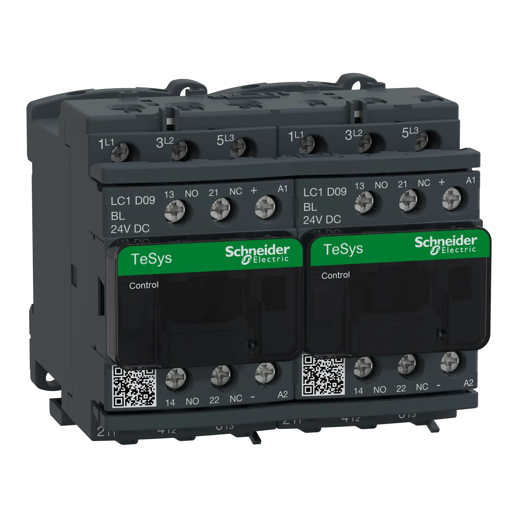 Produktfoto 1 von Schneider Electric LC2D Schütz 24 V dc-Spule, 3-polig, 690V ac / 9 A 24 V dc 5.5 kW 3 Schließer Umkehrend