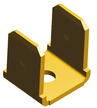 Produktfoto 1 von TE Connectivity FASTON .250 Flachsteckhülse, Gold, Unisoliert, 6.35 x 0.81 mm, Stecker
