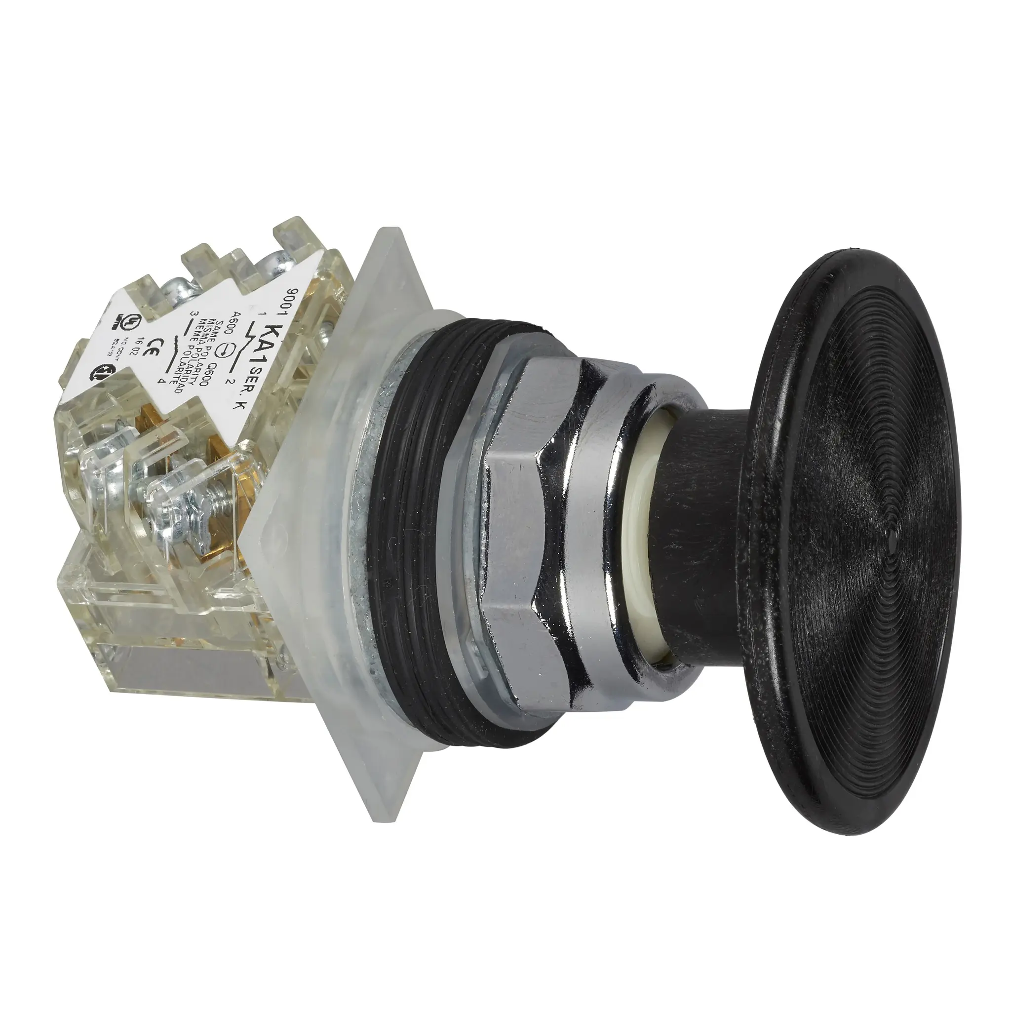 Produktfoto 1 von Schneider Electric Harmony 9001K Druckschalter Schwarz Beleuchtet Federrückstellung Ø 30 mm, 1 Wechsler 125 V dc 240 V