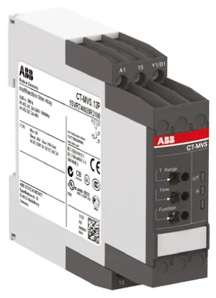 Produktfoto 1 von ABB Zeitrelais, DIN-Schienen, 0.05 s → 300h, 24 → 240 V ac, 24 → 48V dc, 1 Kont. Multifunktion,