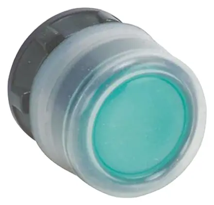 Produktfoto 1 von Schneider Electric Harmony XB5 Drucktastenkopf Ø 22 mm, Grün Federrückstellung Rund Rund Kunststoff, IP66