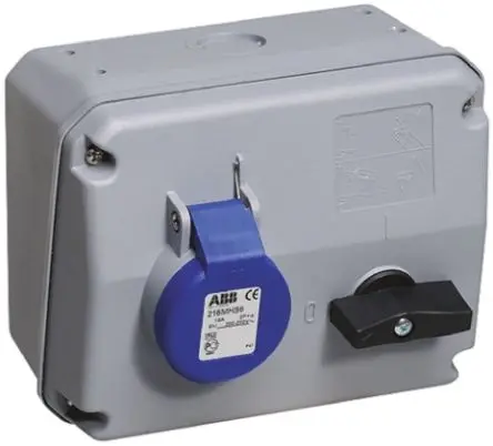Produktfoto 1 von Amphenol Industrial Critical & Safe CEE Steckvorrichtung Überspannungsschutz, Buchse Blau gewinkelt 2+E 6 h 16A, 250V,